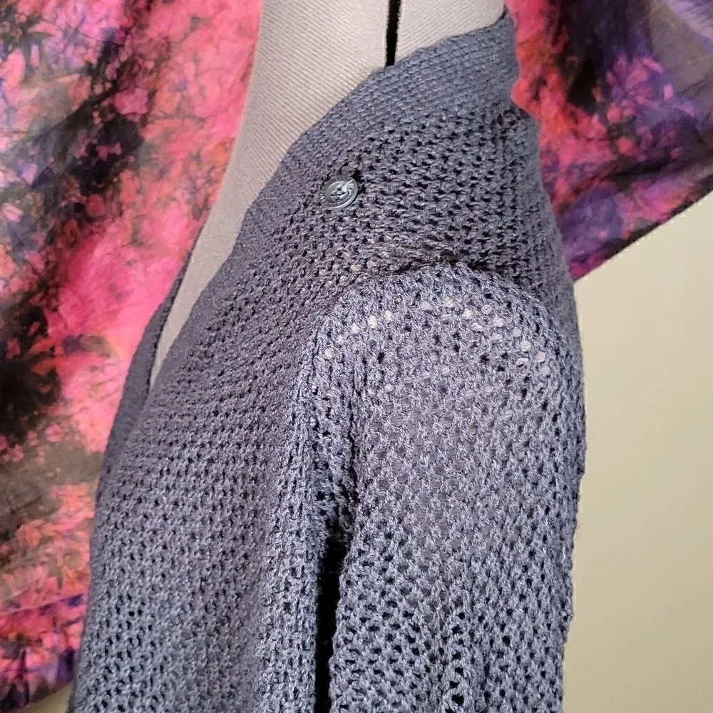 Eddie Bauer Crochet Open Cardigan Sz S